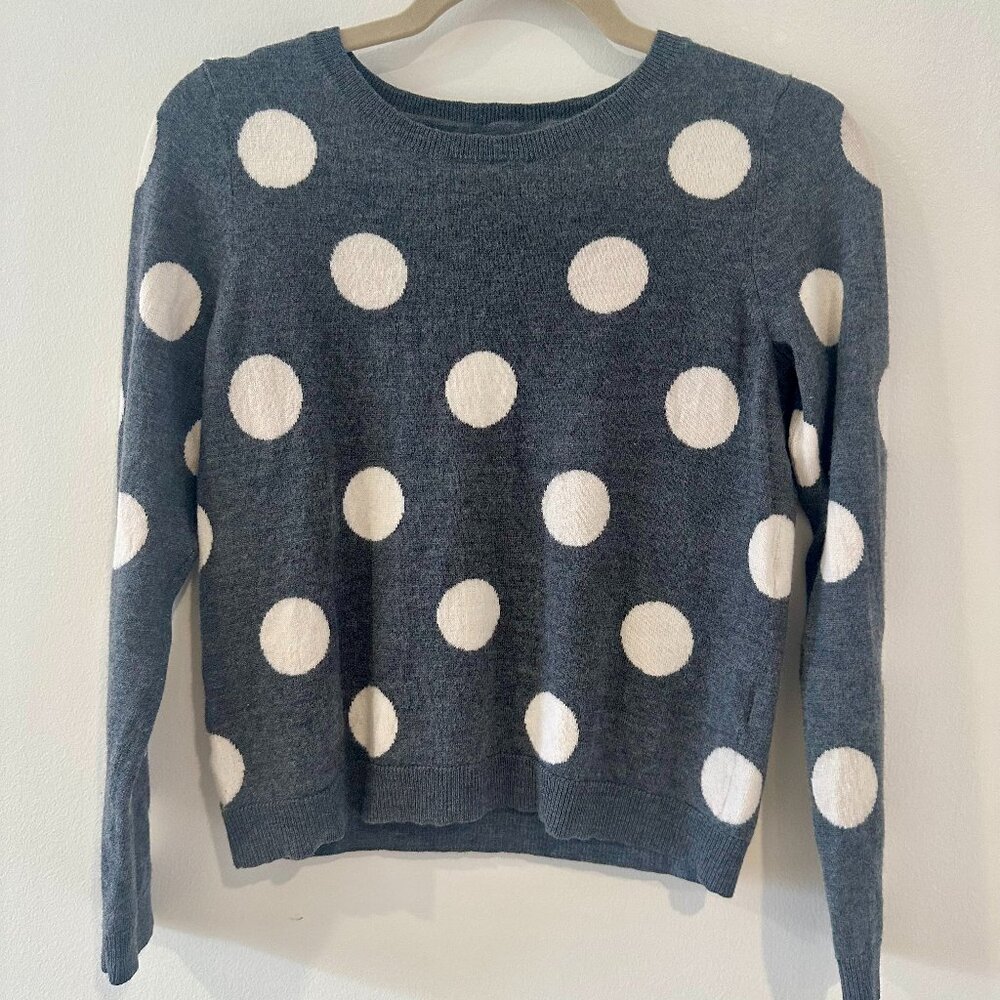 Alice + Olivia Grey Polka Dot Sweater
